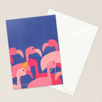 Flamingo Party / Whimsical Bird Illustration Stationery Card Gallery Image 2