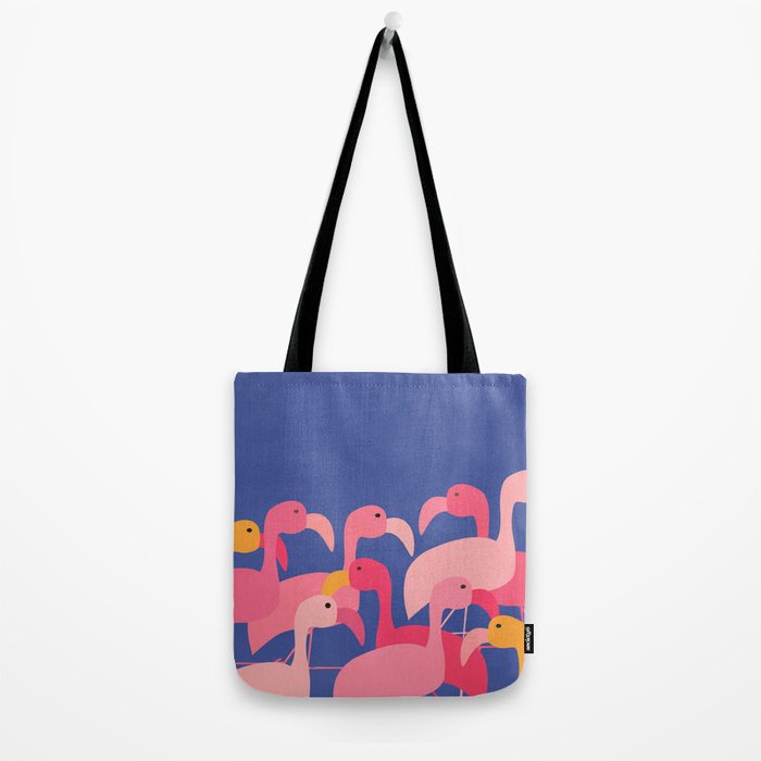 Flamingo Party / Whimsical Bird Illustration Tote Bag Gallery Image 2