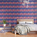 Flamingo Party / Whimsical Bird Illustration Wallpaper Gallery Image 3