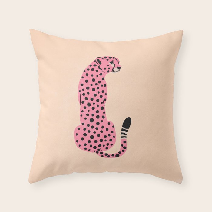 The Stare: Peach Cheetah Edition Throw Pillow Gallery Image 6