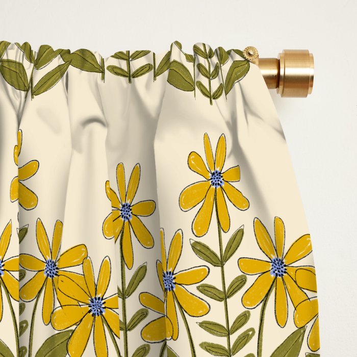 Sunflower - Block Print Window Curtain Gallery Image 2