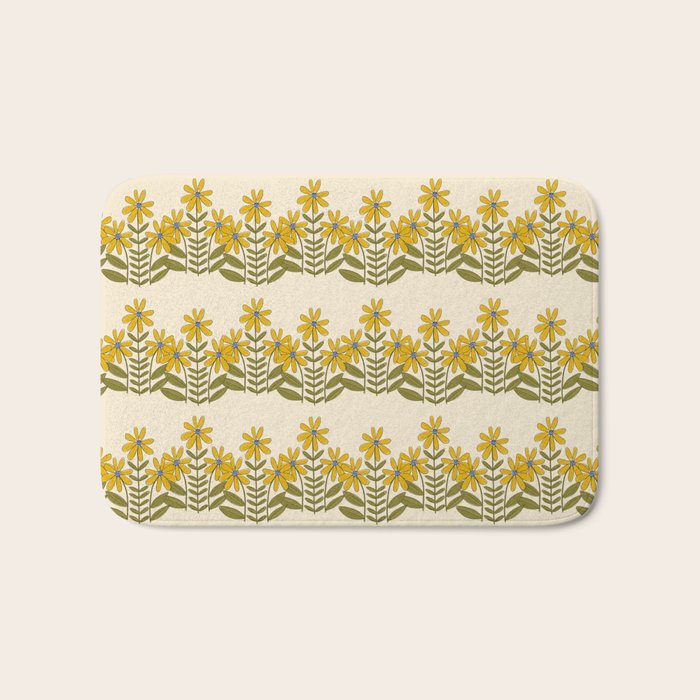 Sunflower - Block Print Bath Mat Gallery Image 1