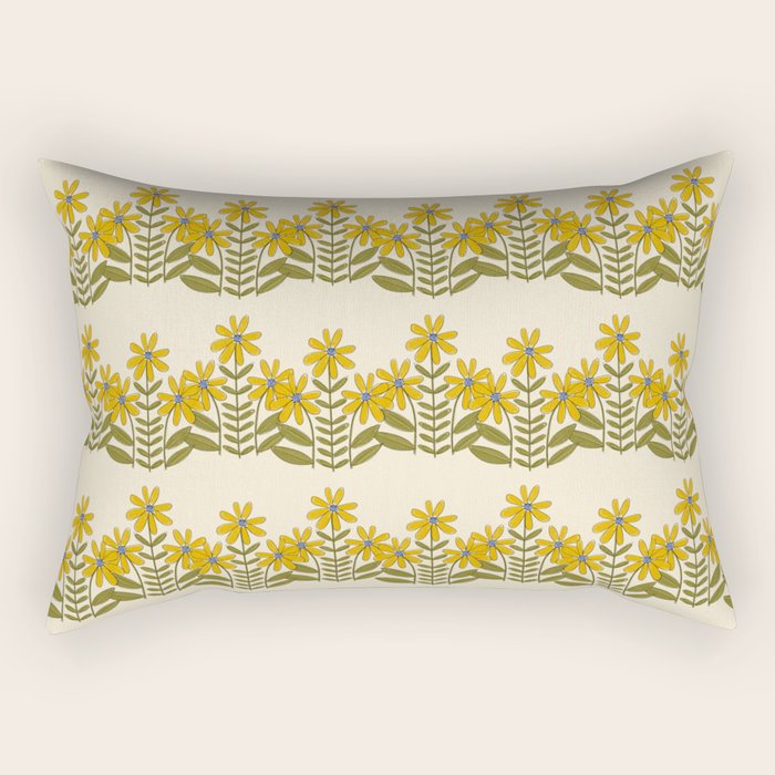 Sunflower - Block Print Rectangular Pillow Gallery Image 1