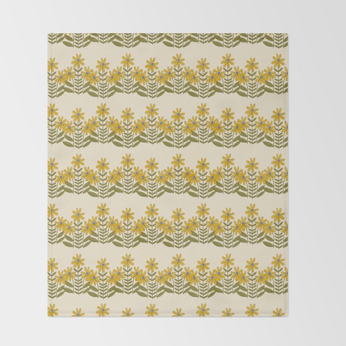 Sunflower - Block Print Throw Blanket Gallery Image 2