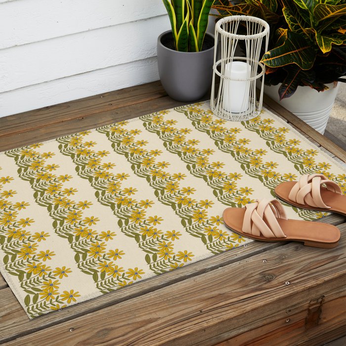 Sunflower - Block Print Outdoor Rug Gallery Image 2