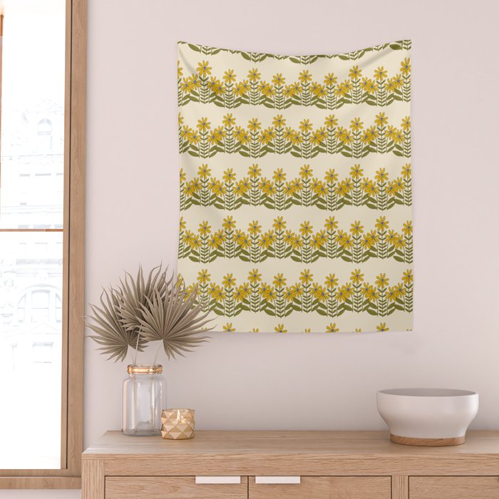 Sunflower - Block Print Wall Tapestry Gallery Image 2