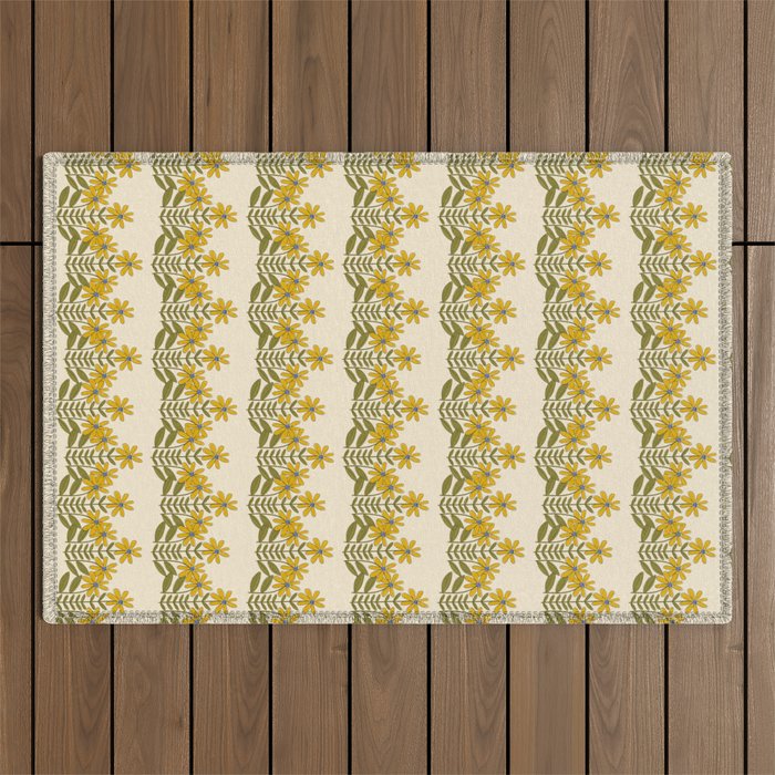 Sunflower - Block Print Outdoor Rug Gallery Image 1