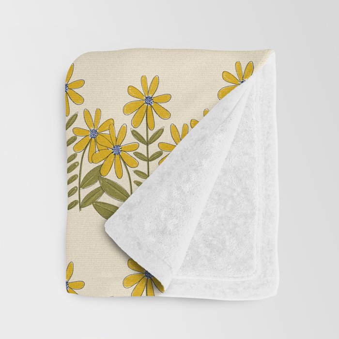 Sunflower - Block Print Throw Blanket Gallery Image 3