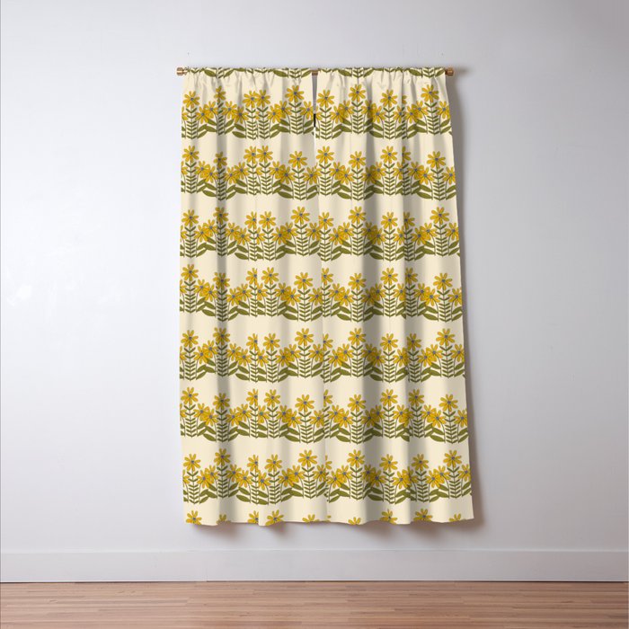 Sunflower - Block Print Window Curtain Gallery Image 3