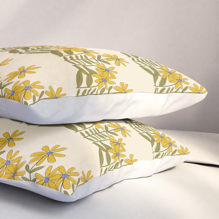 Sunflower - Block Print Pillow Sham Gallery Image 3