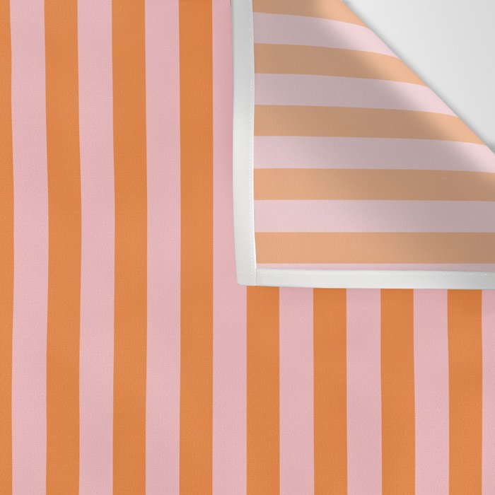 Narrow Stripes Vertical Pattern in Orange and Blush Pink Wall Tapestry Gallery Image 3