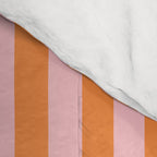 Narrow Stripes Vertical Pattern in Orange and Blush Pink Comforter Gallery Image 4