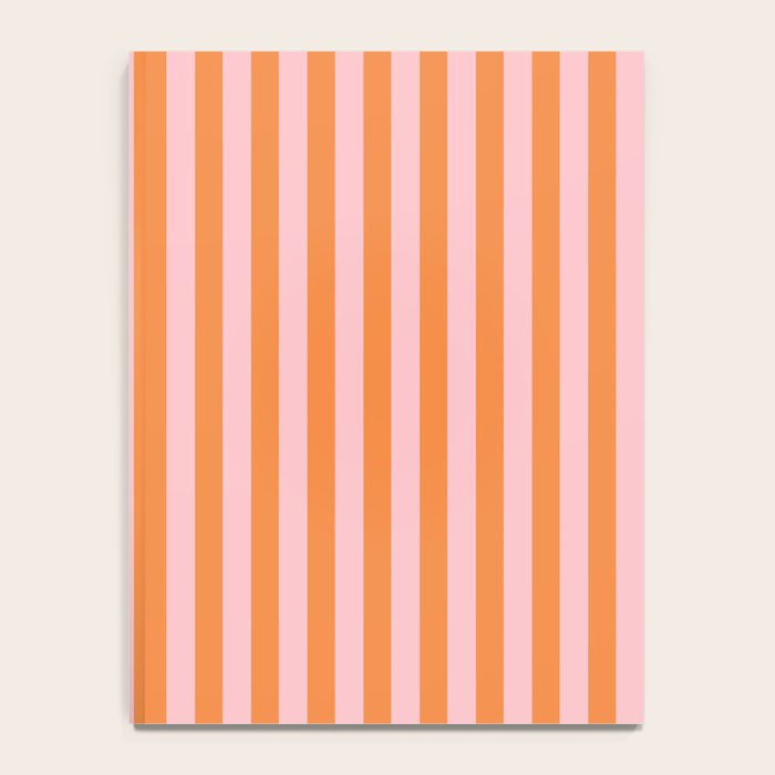 Narrow Stripes Vertical Pattern in Orange and Blush Pink Notebook Gallery Image 4