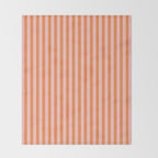 Narrow Stripes Vertical Pattern in Orange and Blush Pink Throw Blanket Gallery Image 2