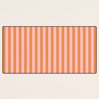 Narrow Stripes Vertical Pattern in Orange and Blush Pink Desk Mat Gallery Image 3