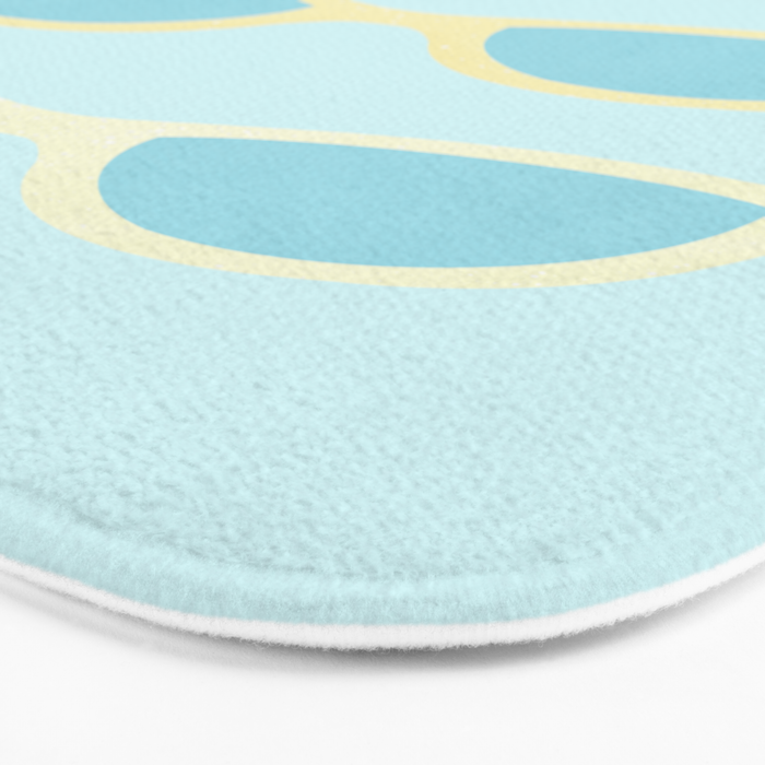 Yellow and blue retro sunglasses Bath Mat Gallery Image 3