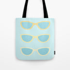 Yellow and blue retro sunglasses Tote Bag Gallery Image 1