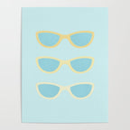 Yellow and blue retro sunglasses Poster Gallery Image 4
