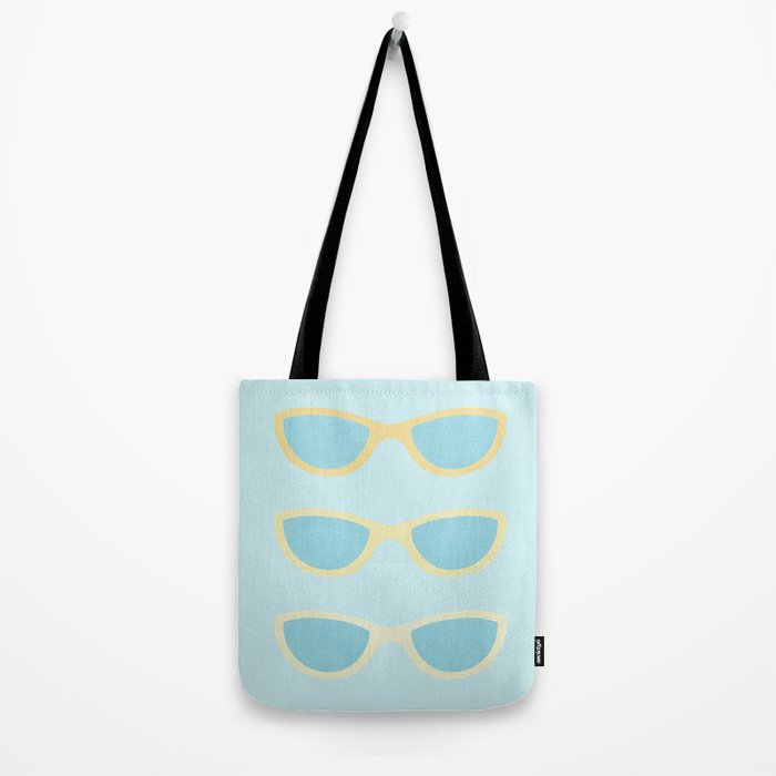 Yellow and blue retro sunglasses Tote Bag Gallery Image 2