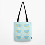 Yellow and blue retro sunglasses Tote Bag Gallery Image 2