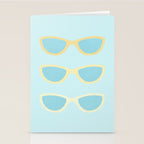 Yellow and blue retro sunglasses Stationery Card Gallery Image 2