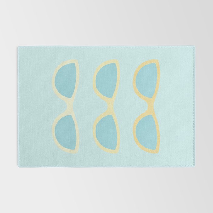 Yellow and blue retro sunglasses Rug Gallery Image 2