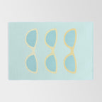 Yellow and blue retro sunglasses Rug Gallery Image 2