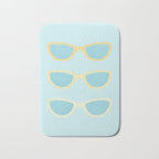 Yellow and blue retro sunglasses Bath Mat Gallery Image 1