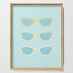 Yellow and blue retro sunglasses Serving Tray Gallery Image 1