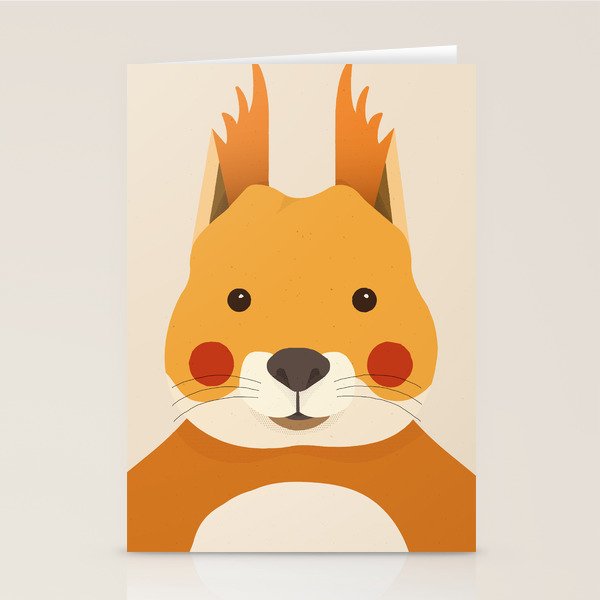 Red Squirrel Animal Portrait Stationery Card Gallery Image 2
