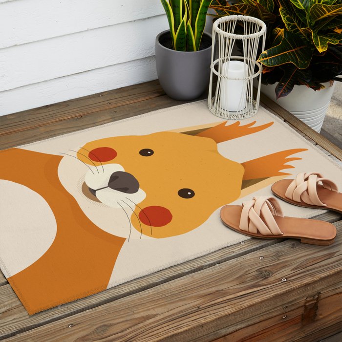 Red Squirrel Animal Portrait Outdoor Rug Gallery Image 2