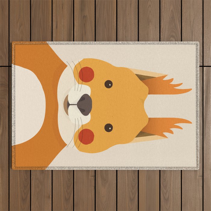 Red Squirrel Animal Portrait Outdoor Rug Gallery Image 1