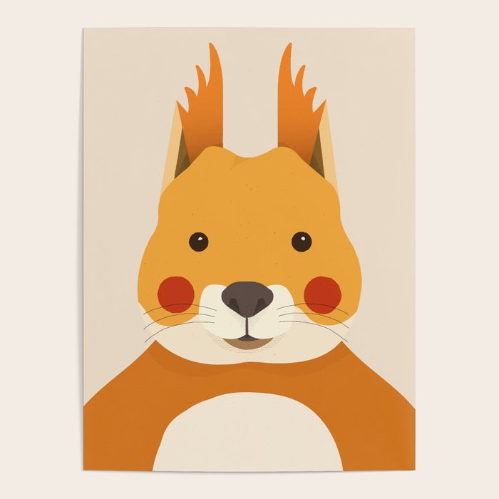 Red Squirrel Animal Portrait Poster Gallery Image 1