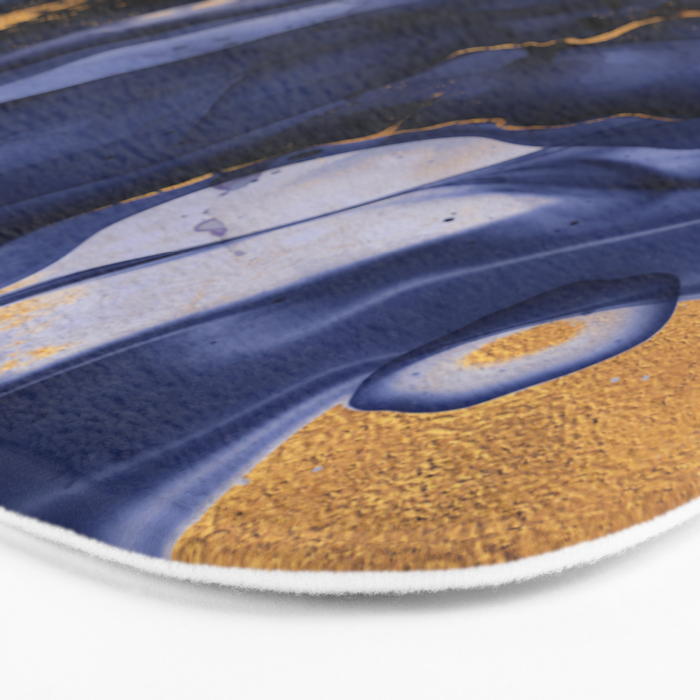 Midnight Dark Blue Marble Alcohol Ink Marble Art Flashes Bath Mat Gallery Image 3