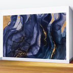 Midnight Dark Blue Marble Alcohol Ink Marble Art Flashes Wall Mural Gallery Image 2