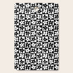 Black and white checkered floral pattern art Cutting Board Gallery Image 1