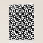 Black and white checkered floral pattern art Stationery Card Gallery Image 2