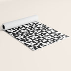 Black and white checkered floral pattern art Yoga Mat Gallery Image 2