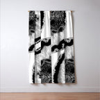 Gray Black White Agate Glitter Glamor #2 (Faux Glitter) #gem #decor #art #society6 Window Curtain Gallery Image 3