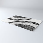 Gray Black White Agate Glitter Glamor #2 (Faux Glitter) #gem #decor #art #society6 Rug Gallery Image 3