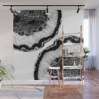Gray Black White Agate Glitter Glamor #2 (Faux Glitter) #gem #decor #art #society6 Wall Mural Gallery Image 1