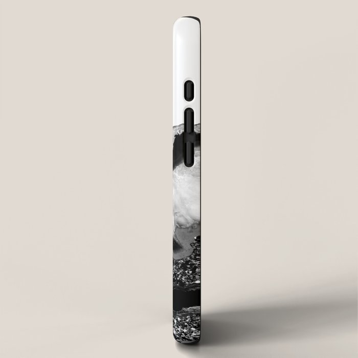 Gray Black White Agate Glitter Glamor #2 (Faux Glitter) #gem #decor #art #society6 iPhone Case Gallery Image 2