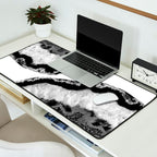 Gray Black White Agate Glitter Glamor #2 (Faux Glitter) #gem #decor #art #society6 Desk Mat Gallery Image 2