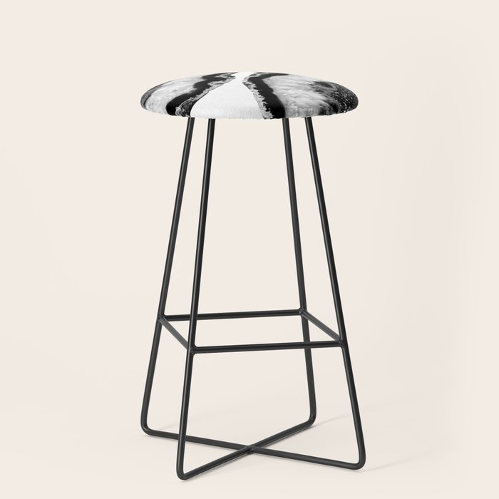 Gray Black White Agate Glitter Glamor #2 (Faux Glitter) #gem #decor #art #society6 Stool Gallery Image 1