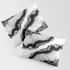 Gray Black White Agate Glitter Glamor #2 (Faux Glitter) #gem #decor #art #society6 Pillow Sham Gallery Image 3