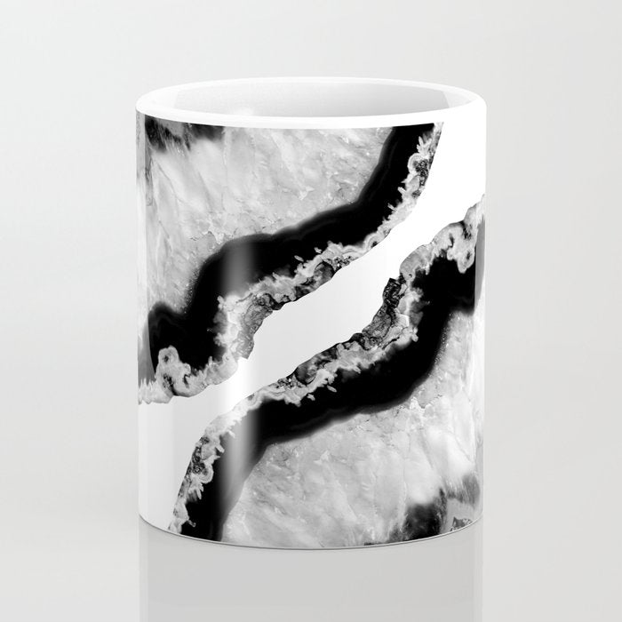 Gray Black White Agate Glitter Glamor #2 (Faux Glitter) #gem #decor #art #society6 Coffee Mug Gallery Image 4