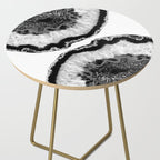 Gray Black White Agate Glitter Glamor #2 (Faux Glitter) #gem #decor #art #society6 Side Table Gallery Image 2