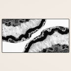 Gray Black White Agate Glitter Glamor #2 (Faux Glitter) #gem #decor #art #society6 Desk Mat Gallery Image 3