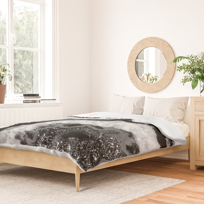 Gray Black White Agate Glitter Glamor #2 (Faux Glitter) #gem #decor #art #society6 Duvet Cover Gallery Image 2