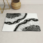 Gray Black White Agate Glitter Glamor #2 (Faux Glitter) #gem #decor #art #society6 Rug Gallery Image 1